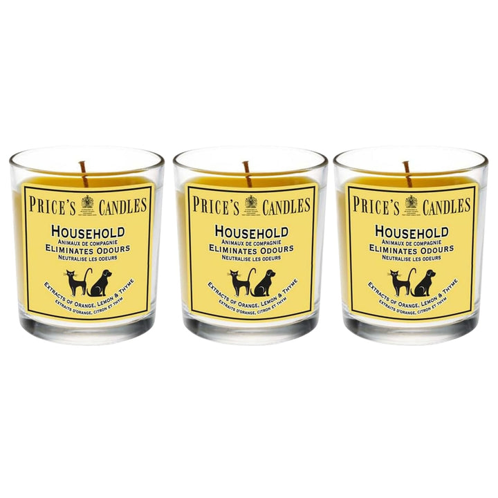 Price's Candles Set of 3 Fresh Air Odour Removing Jar Candles, Household & Pet