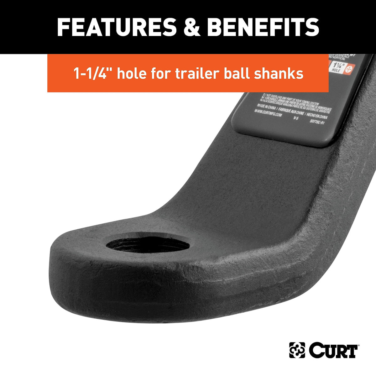 CURT 45458 Commercial Duty Forged Trailer Hitch Ball Mount 20,000 lbs