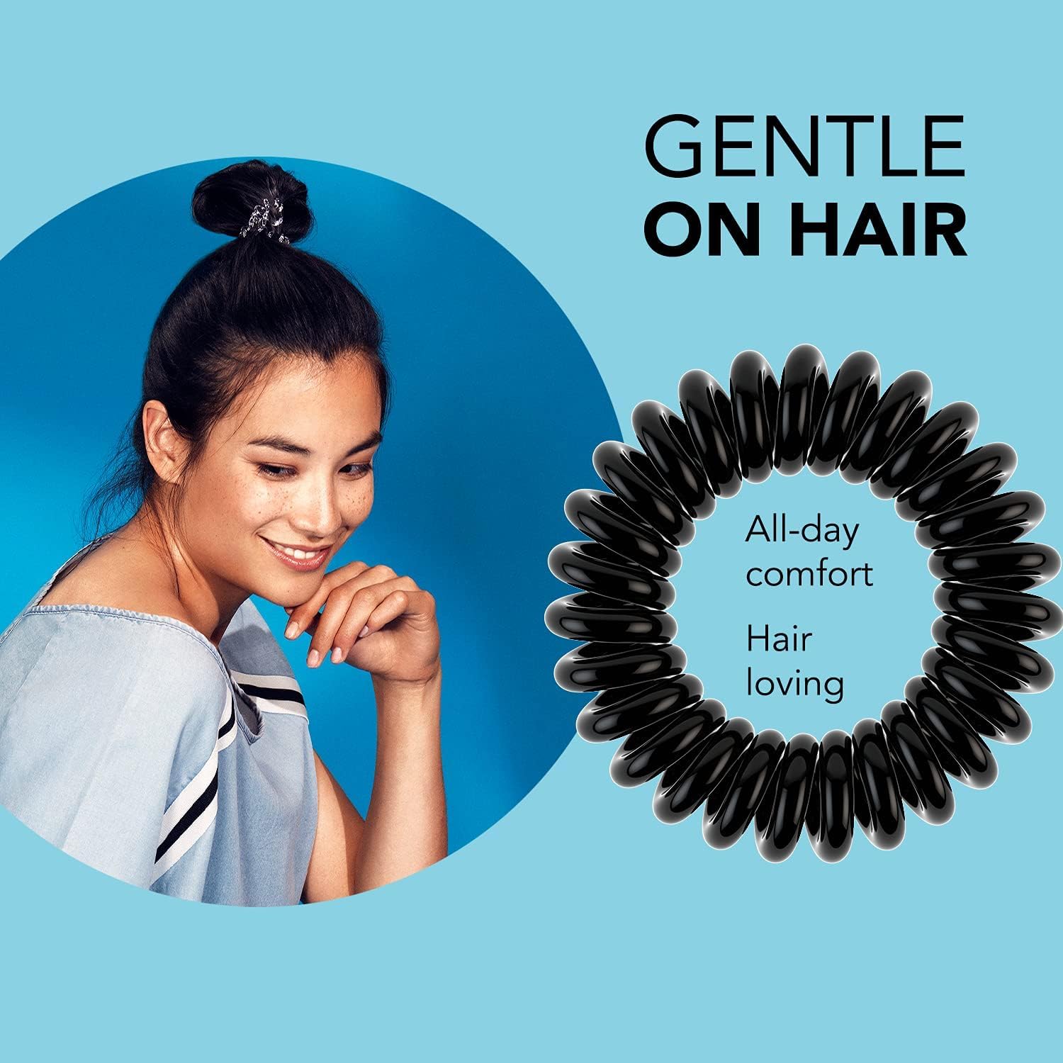 INVISIBOBBLE Power Traceless Spiral Hair Ties 5 Pack Multicoloured, Strong Grip 