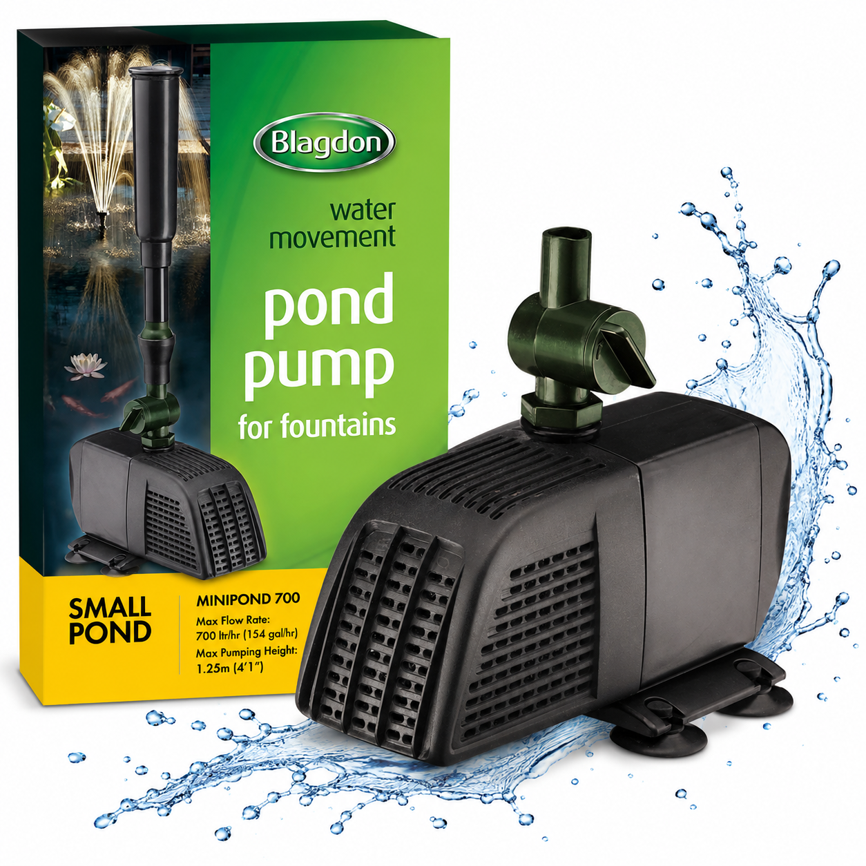 Blagdon Minipond Pond Pump 700 - 1500 Litre Fountain Pump with 3 Heads