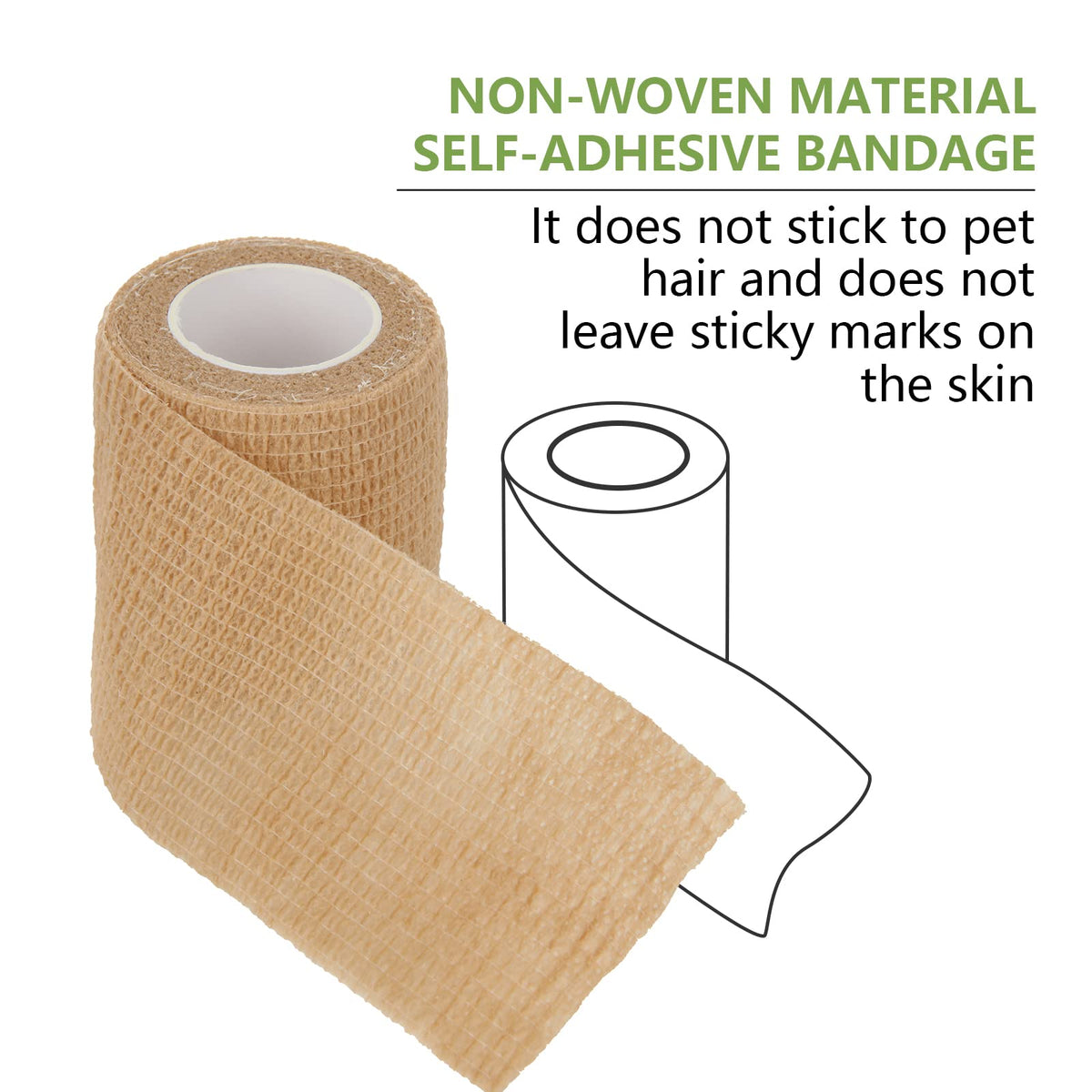 80x Rolls of Self-Adhesive Elastic Bandage Wrap for Sports/First Aid/Pets Compression Support