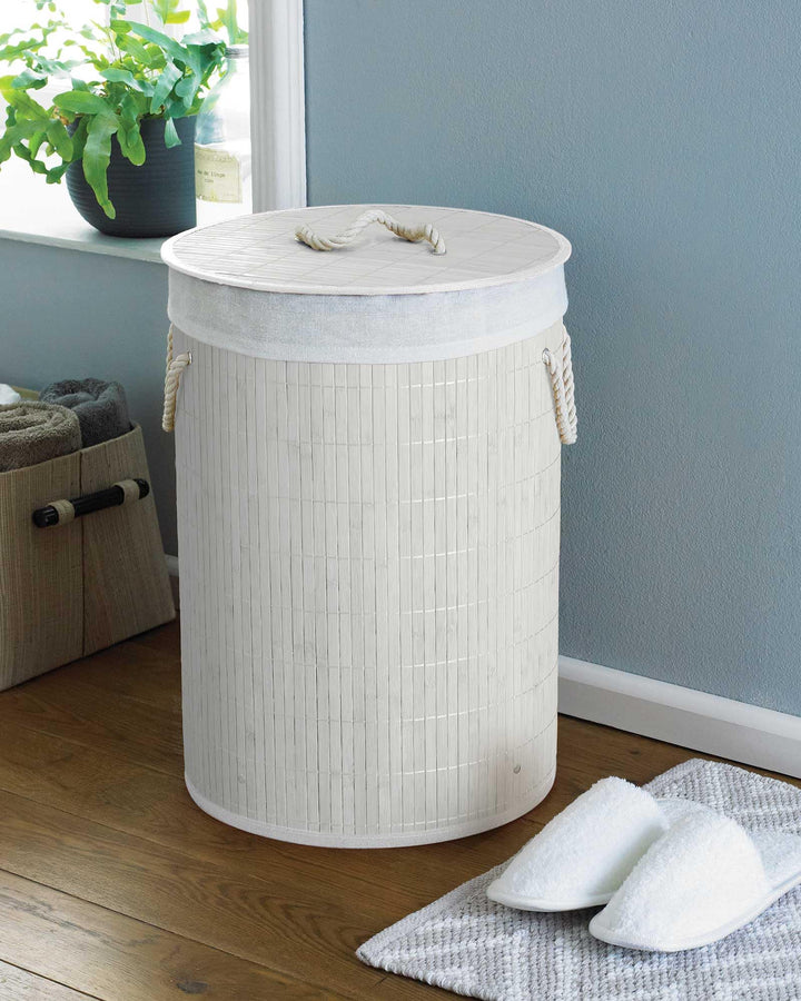 COUNTRY CLUB Folding Bamboo Laundry Hamper Basket Storage Bin Dirty