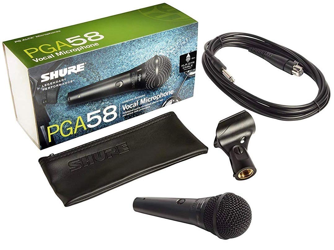 Shure PGA58 Dynamic Microphone Handheld Vocal Mic with XLR Cable