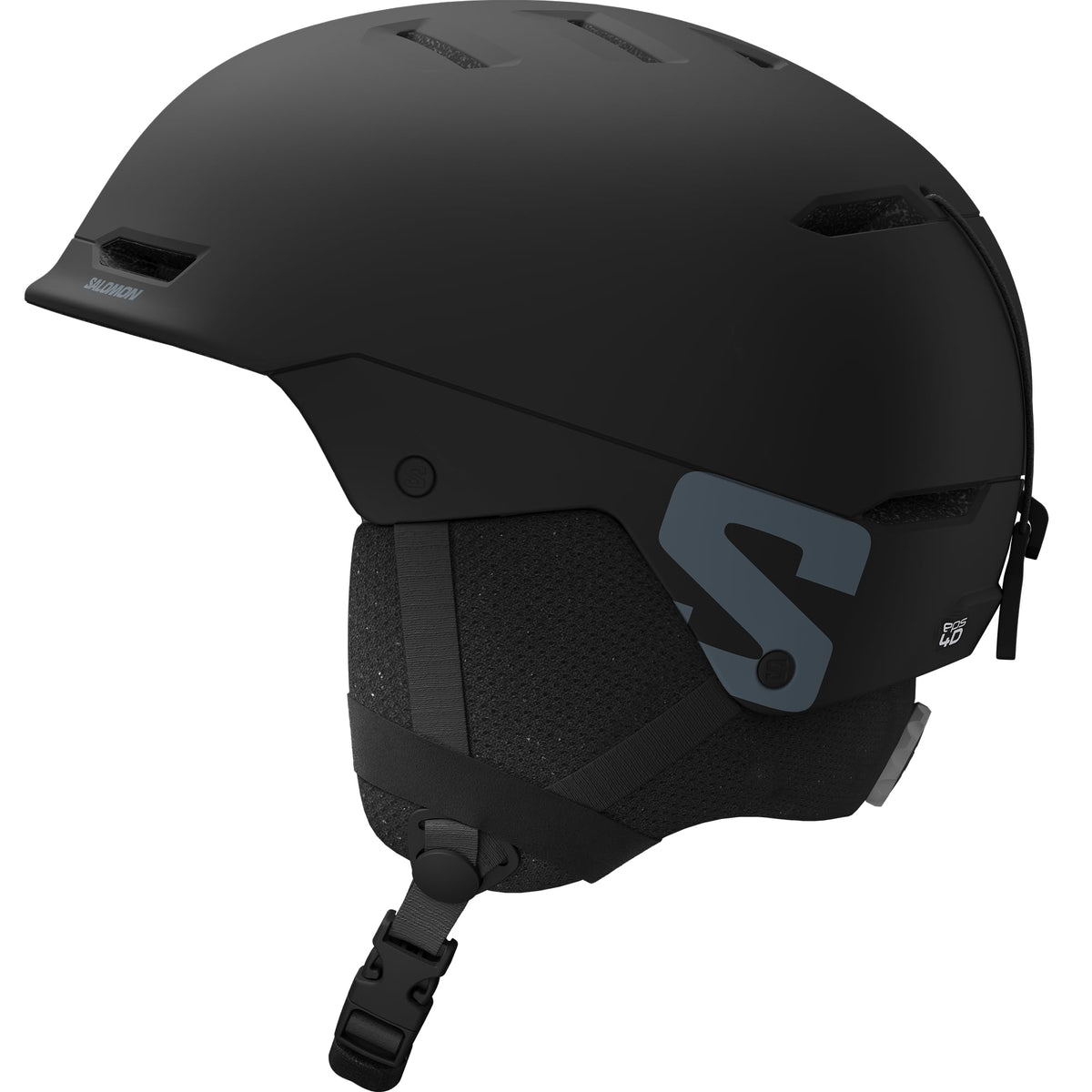 Salomon HUSK JR Kids Ski Snowboard Helmet - Medium 56-59cm - Full Black