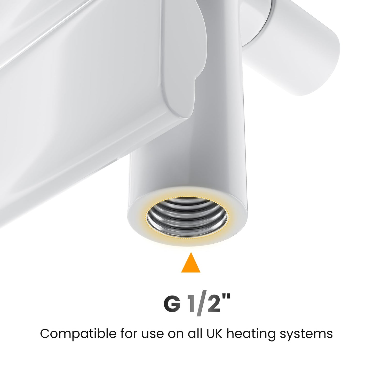 Flat Panel Heated Towel Rail White 1600 x 600mm Radiator, Wall Mounted Ladder