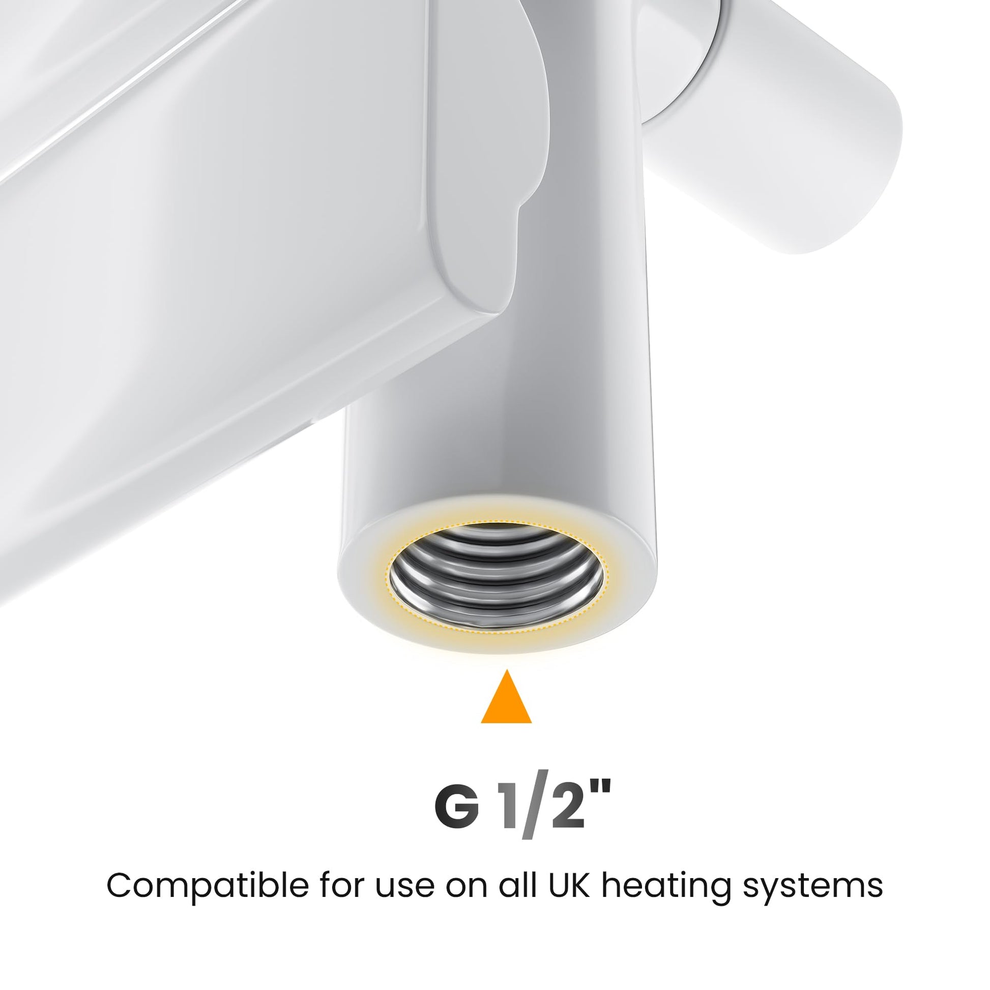 Flat Panel Heated Towel Rail White 1600 x 600mm Radiator, Wall Mounted Ladder