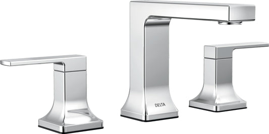 Delta Faucet Velum Widespread Chrome Bathroom Faucet 3 Hole 2 Handle Tap Set