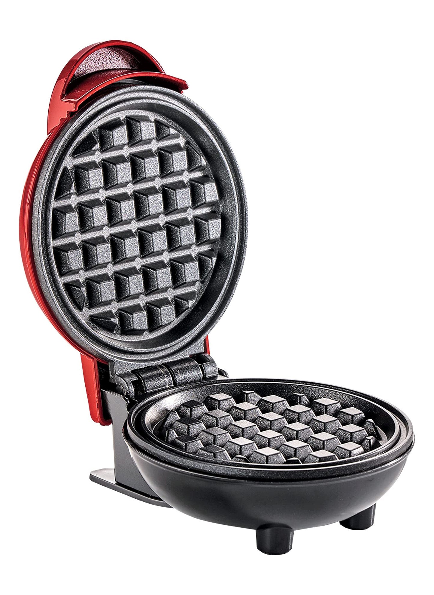 Homefit Mini Waffle Maker – Small Compact Breakfast Machine Red