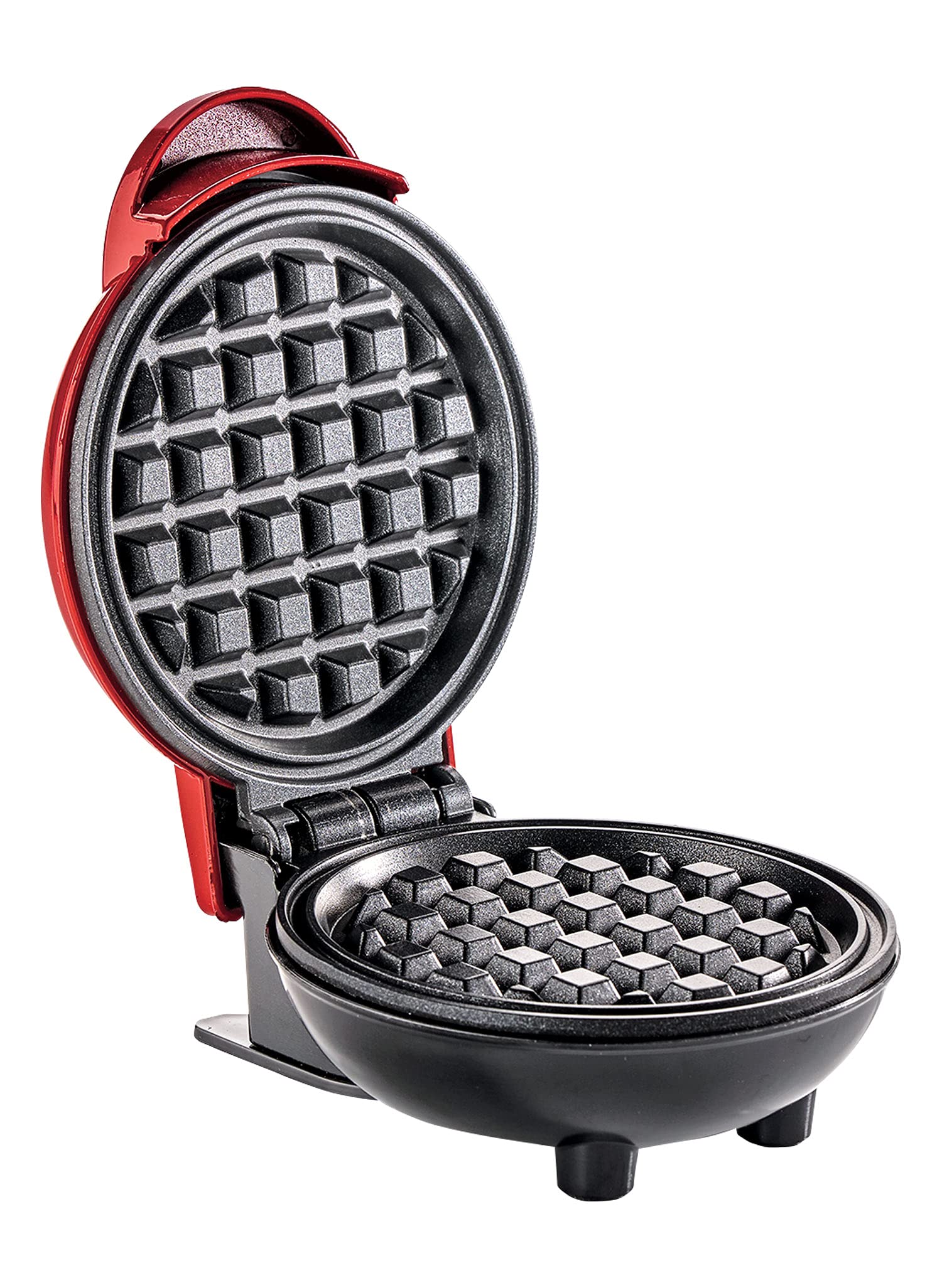 Homefit Mini Waffle Maker – Small Compact Breakfast Machine Red
