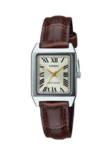 Casio Women's Watch LTP-V007L-9BUDF Gold Dial With Brown Leather Strap