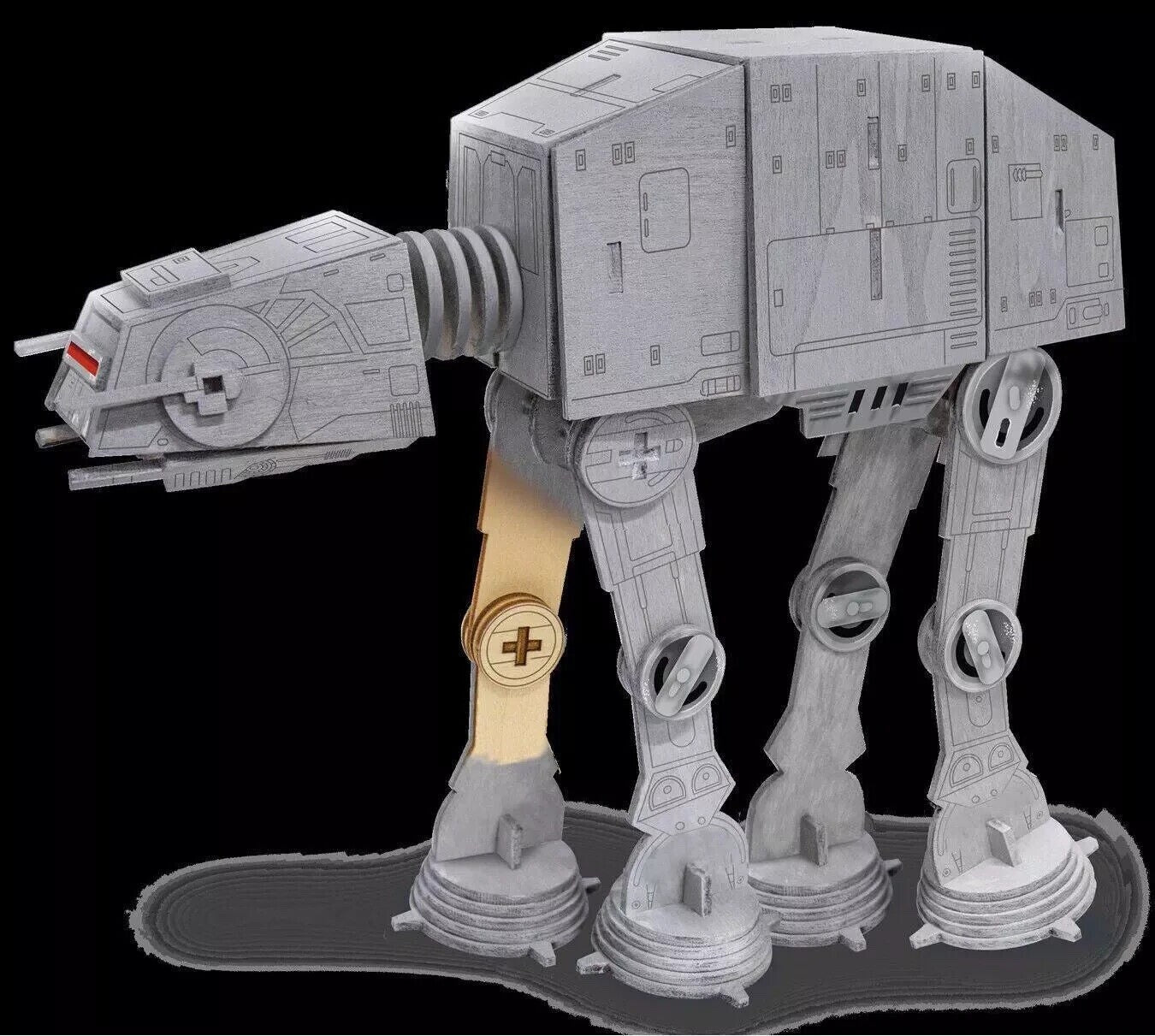 WoodWorX Star Wars AT-AT Walker 3D Wooden Model Kit Build with Paints
