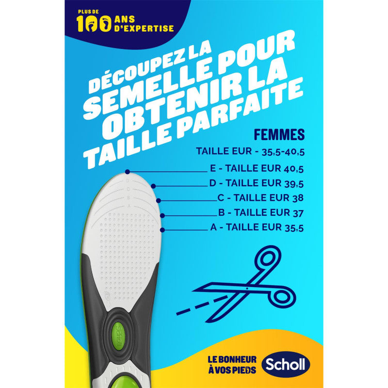 Scholl LiquiFlex Everyday Insoles for Women, 5-in-1 Insoles with Memory Foam - UK Size S (3.5-7.5), 1 Pair