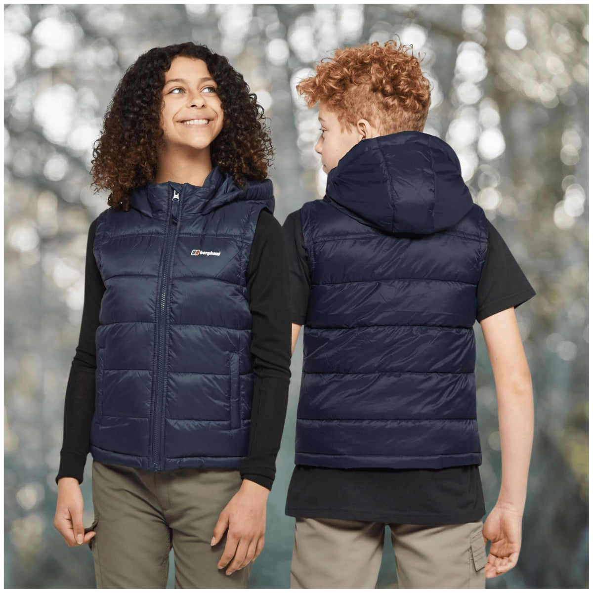 Berghaus Kid's 11-12yrs Burham Gilet with Hood, Water-Resistant Insulated Navy Boydwarmer