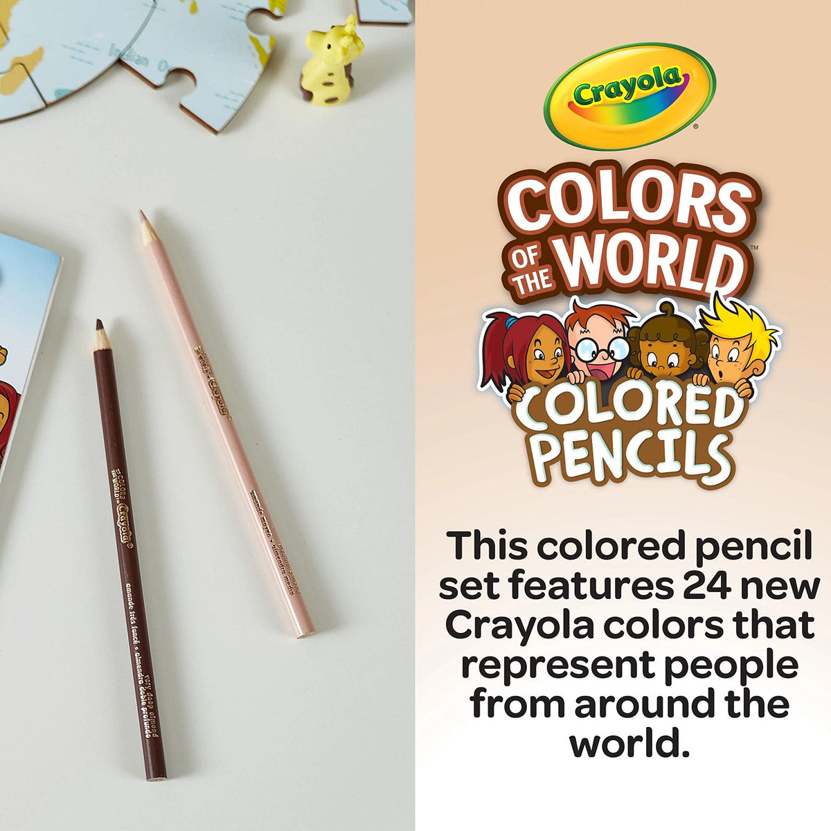 Crayola Colours of the World Colouring Pencils - 24 Pack - Skin Tones Edition