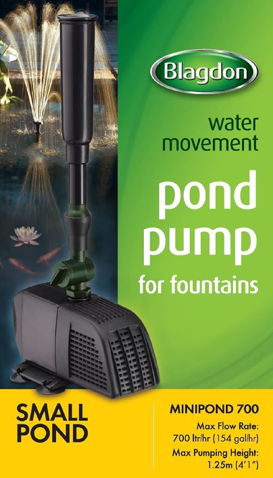 Blagdon Minipond Pond Pump 700 - 1500 Litre Fountain Pump with 3 Heads