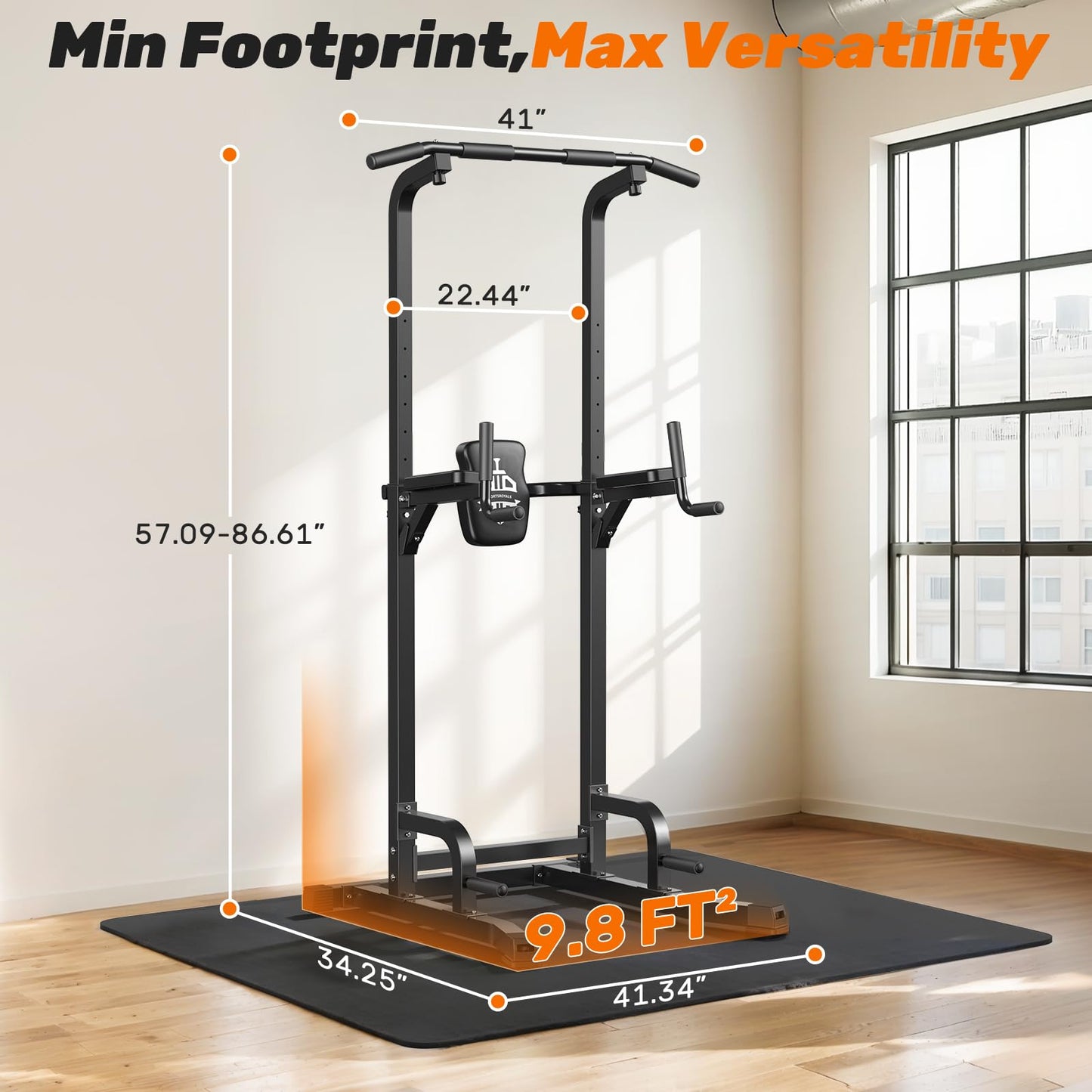 Sportsroyals Power Tower Dip Station Pull Up Bar 204kg Home Gym