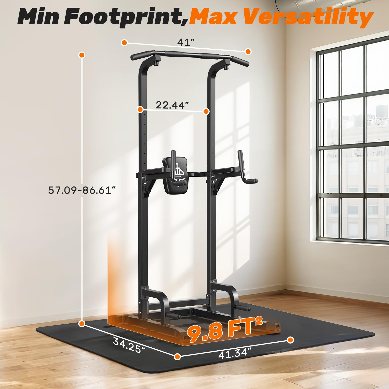 Sportsroyals Power Tower Dip Station Pull Up Bar 204kg Home Gym