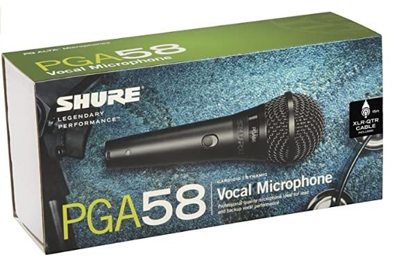 Shure PGA58 Dynamic Microphone Handheld Vocal Mic with XLR Cable
