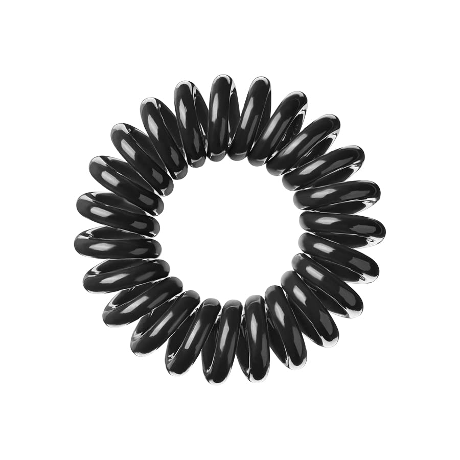 INVISIBOBBLE Original Black Hair Tie 3 x 3 Pack Spiral Traceless Strong Hold Hair Rings	