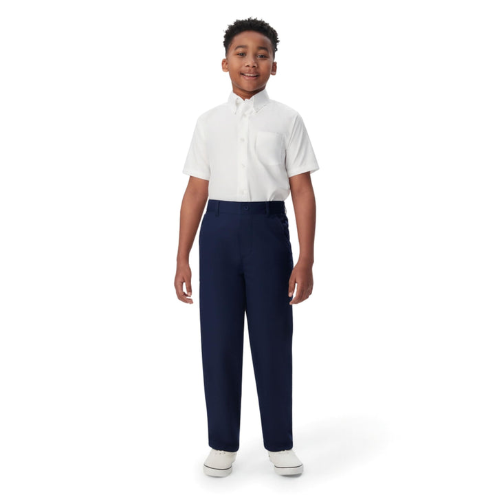 French Toast Boys' Pull-On Relaxed Fit Stretch Twill Trousers Navy