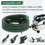 Feikeer Dust Extractor Hose 5m, Suitable for Festool Vacuum Suction Dust Extractors