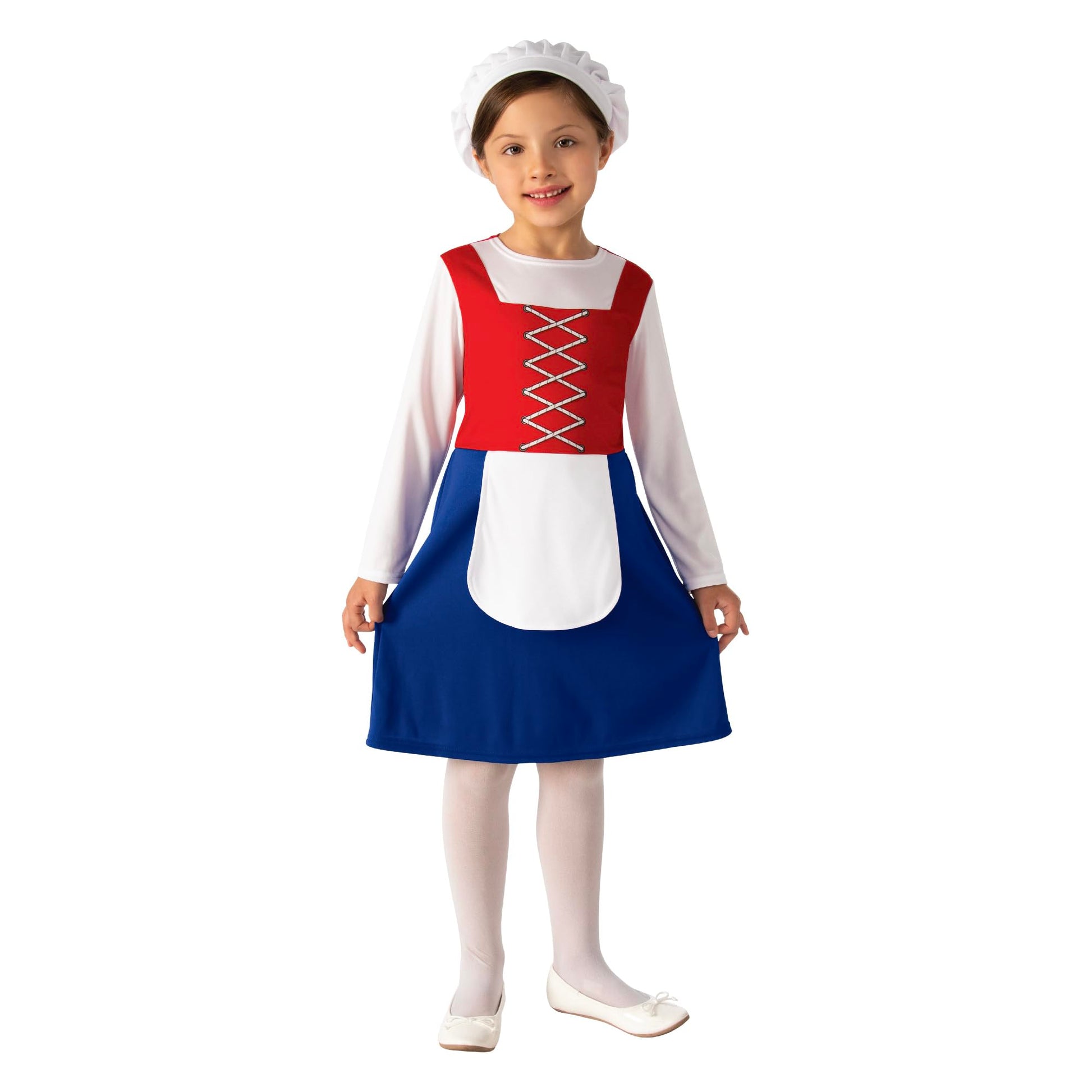 Rubies Tudor Girl Costume Fancy Dress Red Blue White 8-10 Years