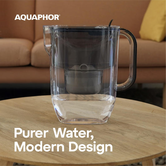 AQUAPHOR Fresh Water Filter Jug 3.2L Black - Fridge Fitting Design