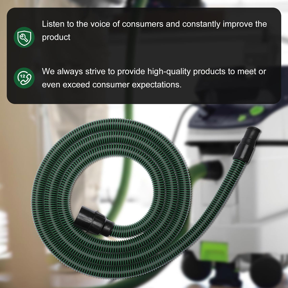 Feikeer Dust Extractor Hose 5m, Suitable for Festool Vacuum Suction Dust Extractors
