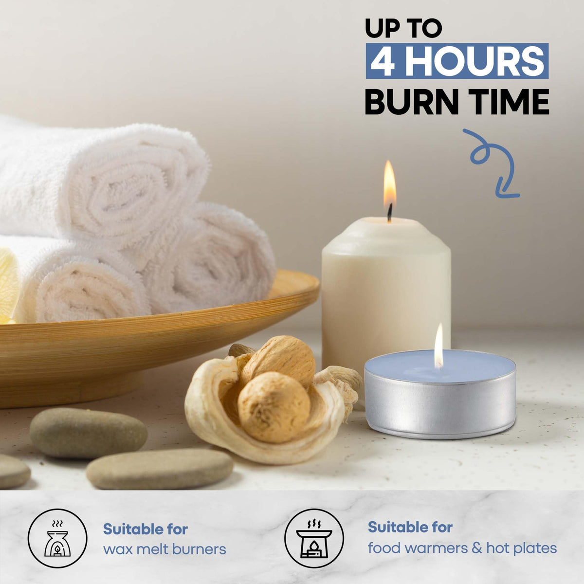 Price's Candles Petali Cotton Flowers Scented Tealights 25 Pack, 4-5 Hour Burn Time