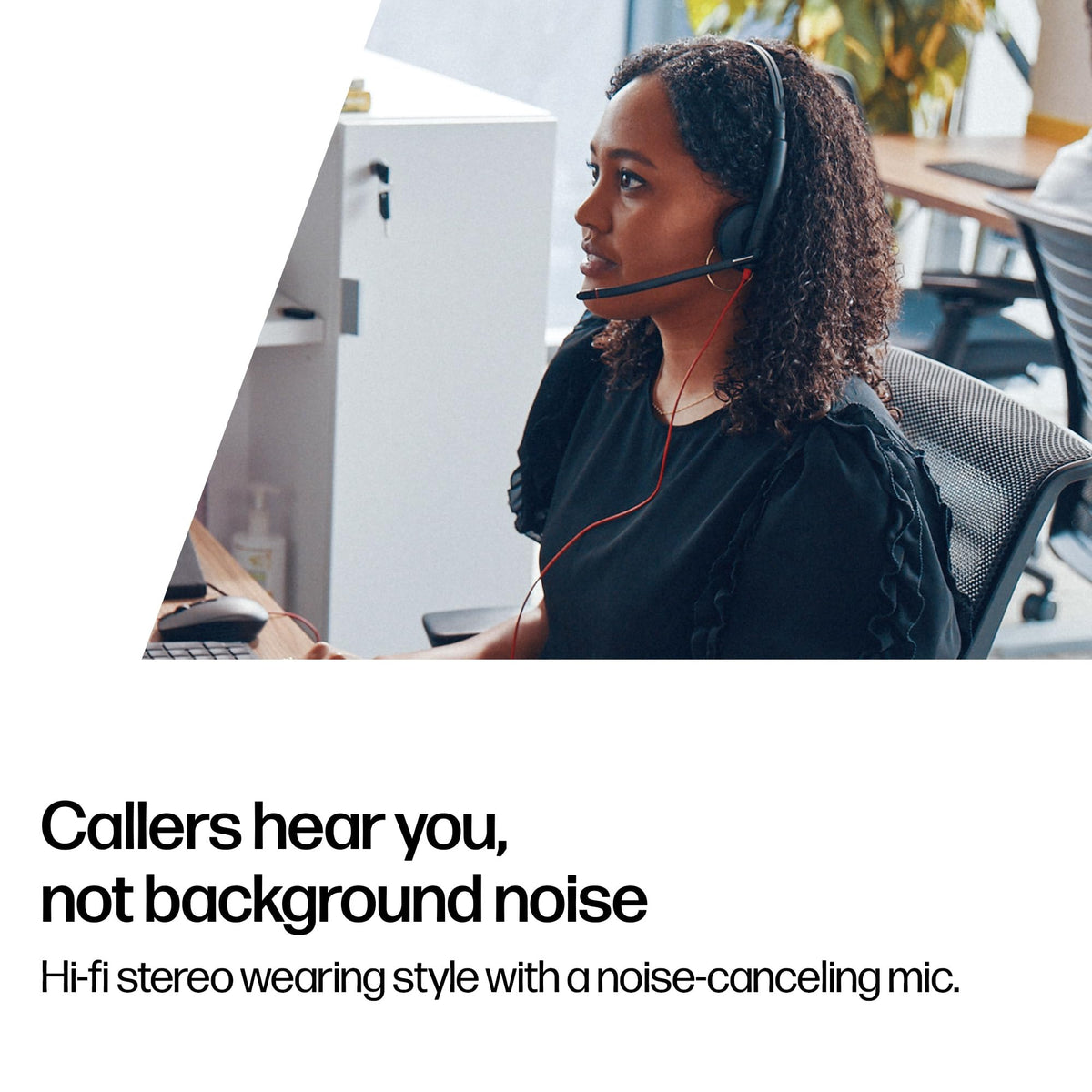 Poly Blackwire 3225 Wired Headset - Hi-Fi Stereo Sound - Noise-Canceling Mic - Connect to PC via USB-C to USB-A Adapter or 3.5mm Jack - Over-Ear Design - Works With Top Virtual Meeting Platforms