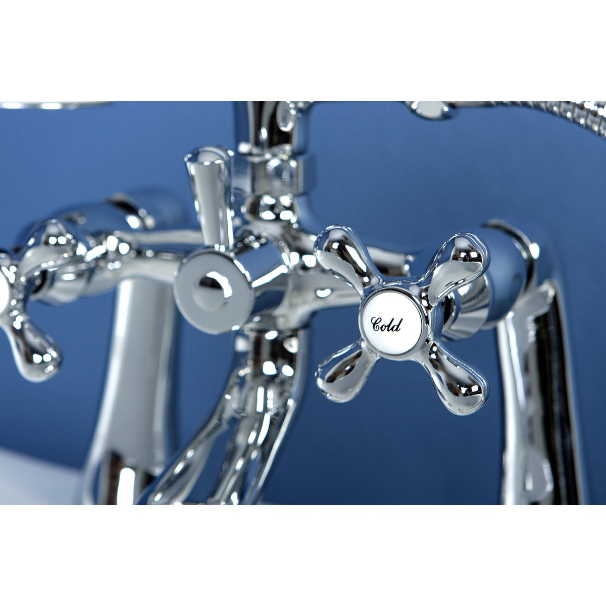 Kingston Brass KS268C Victorian Deck Mount Tub Shower Faucet in Polished Chrome