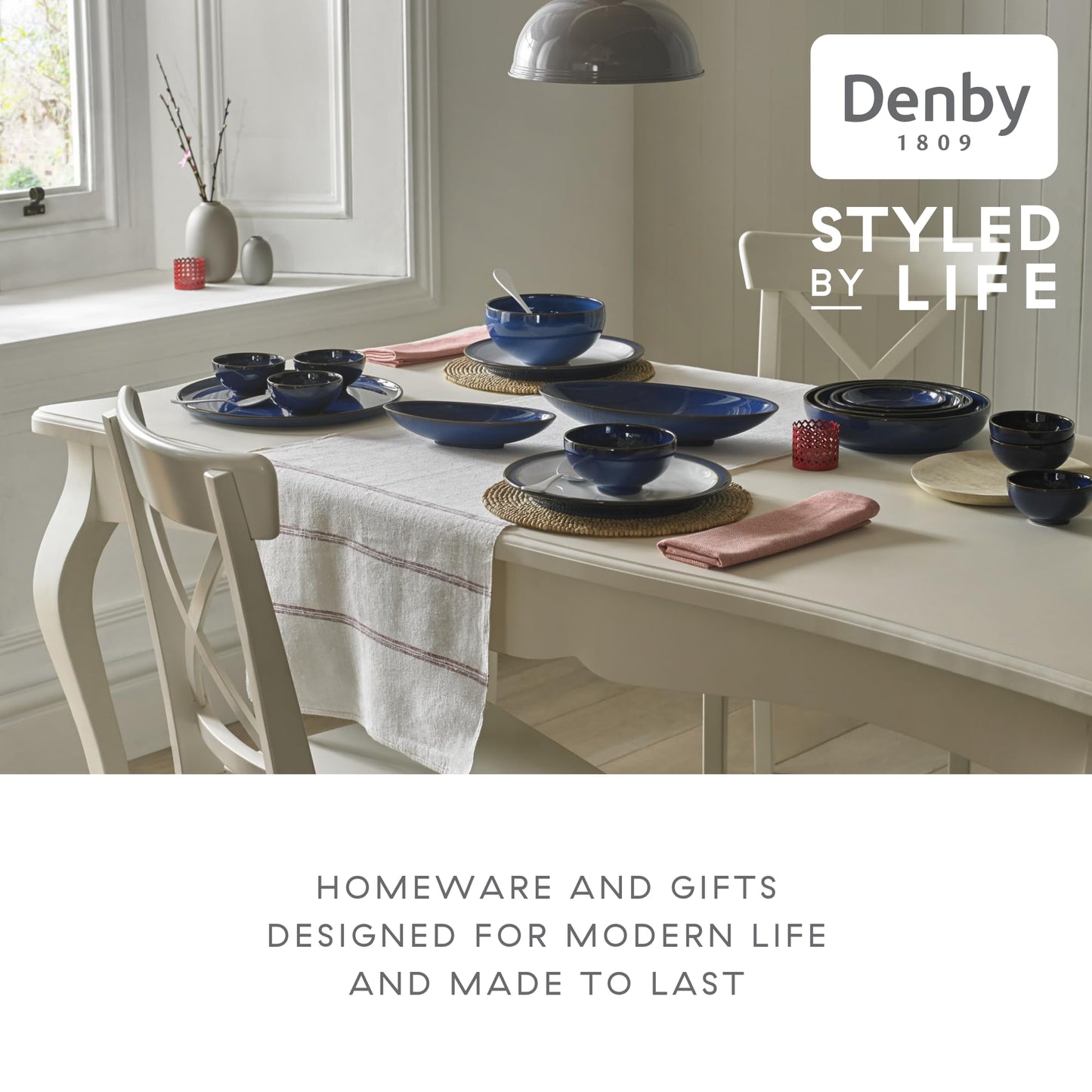 Denby Imperial Blue Serving Bowl 1.9L 23.5cm Ceramic Stoneware