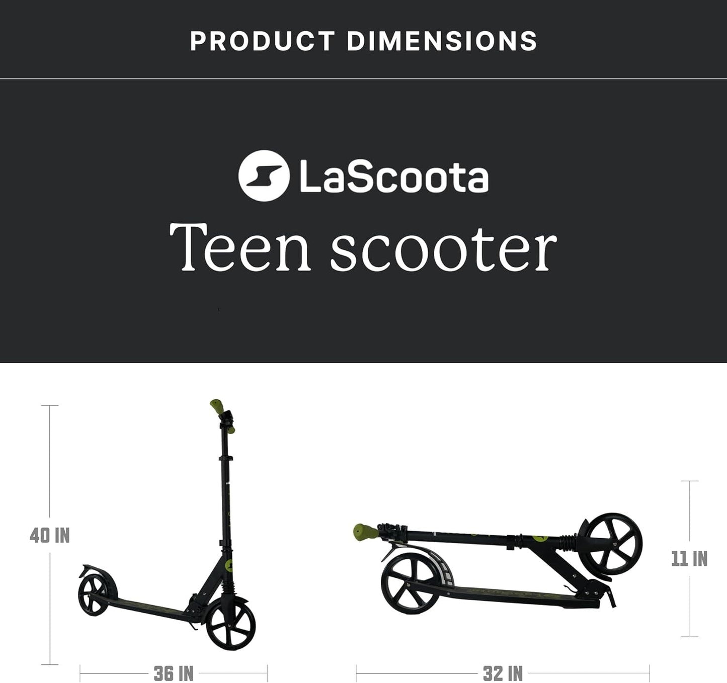Lascoota Foldable Adult Scooter - Also Great as a Scooter