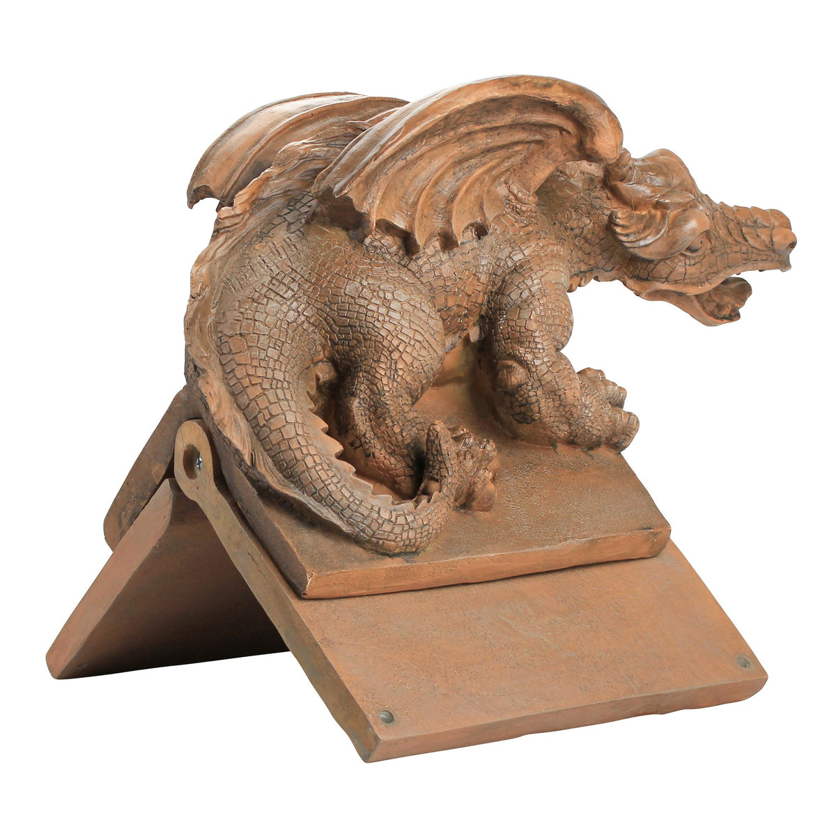 Design Toscano Apex Winged Dragon Sculptural Roof Cresting in Brown