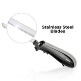 150W Electric Carving Knife in Black, Serrated Blade for Meat & Bread