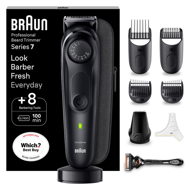 Braun Series 7 Beard Trimmer BT7440, 40 Length Settings, 100 min Cordless