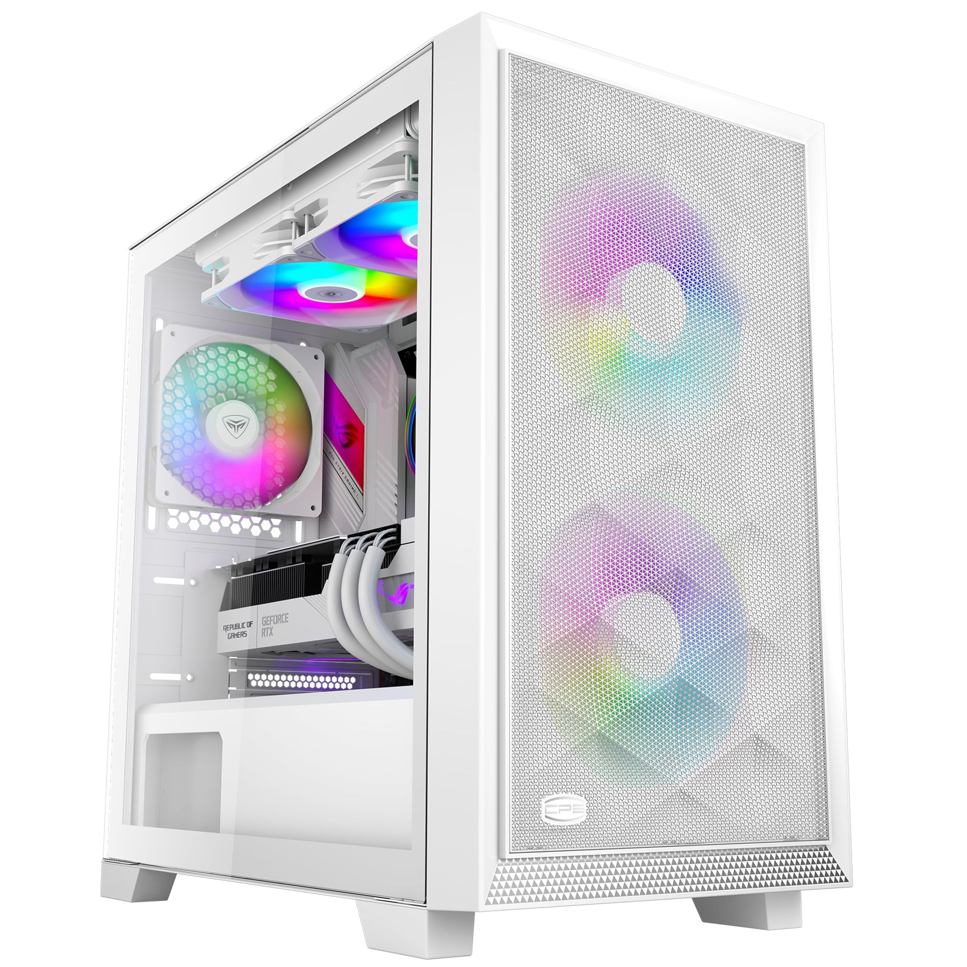 PCCOOLER C3D310 M-ATX Gaming PC Case, 120mm ARGB Fans, 240MM Radiator Support