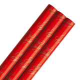 Hallmark Christmas Wrapping Paper Multi-Roll Pack, 9M, 3 Rolls, Bright Red