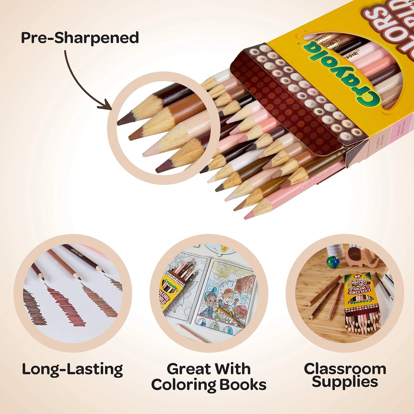 Crayola Colours of the World Colouring Pencils - 24 Pack - Skin Tones Edition