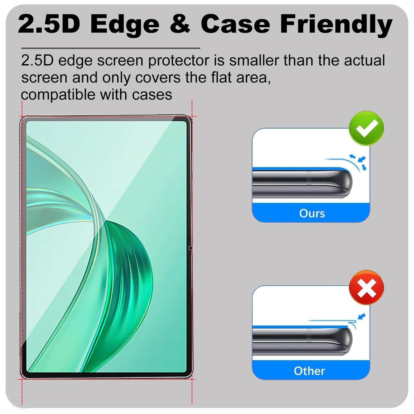 Screen Protector for HONOR Pad X8b/X8a 11 Inch 2 Pack Strong Tempered Glass