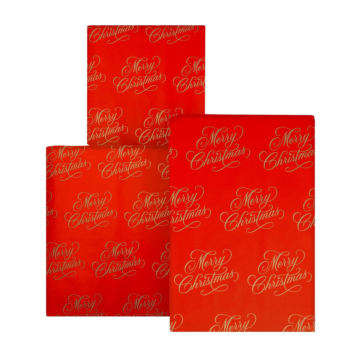 Hallmark Christmas Wrapping Paper Multi-Roll Pack, 9M, 3 Rolls, Bright Red