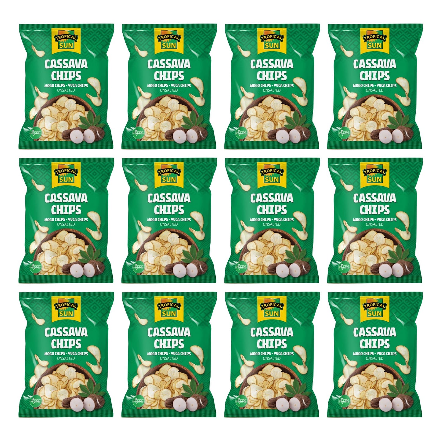 Tropical Sun Cassava Chips Unsalted 80g - (pack of 12)