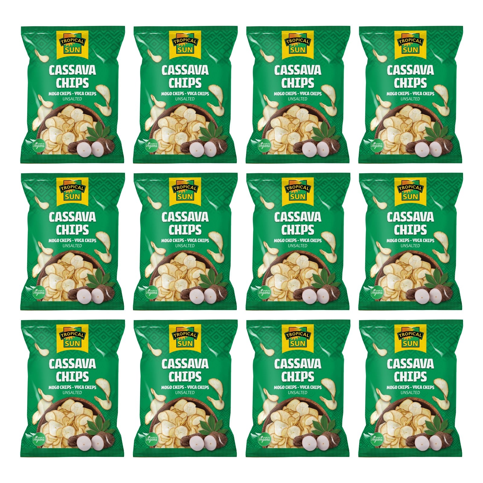 Tropical Sun Cassava Chips Unsalted 80g - (pack of 12)