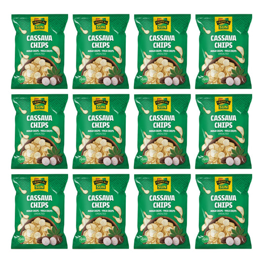 Tropical Sun Cassava Chips Unsalted 80g - (pack of 12)