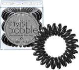 INVISIBOBBLE Original Black Spiral Hair Tie 3x3 Pack Traceless Strong Hold Hair Rings