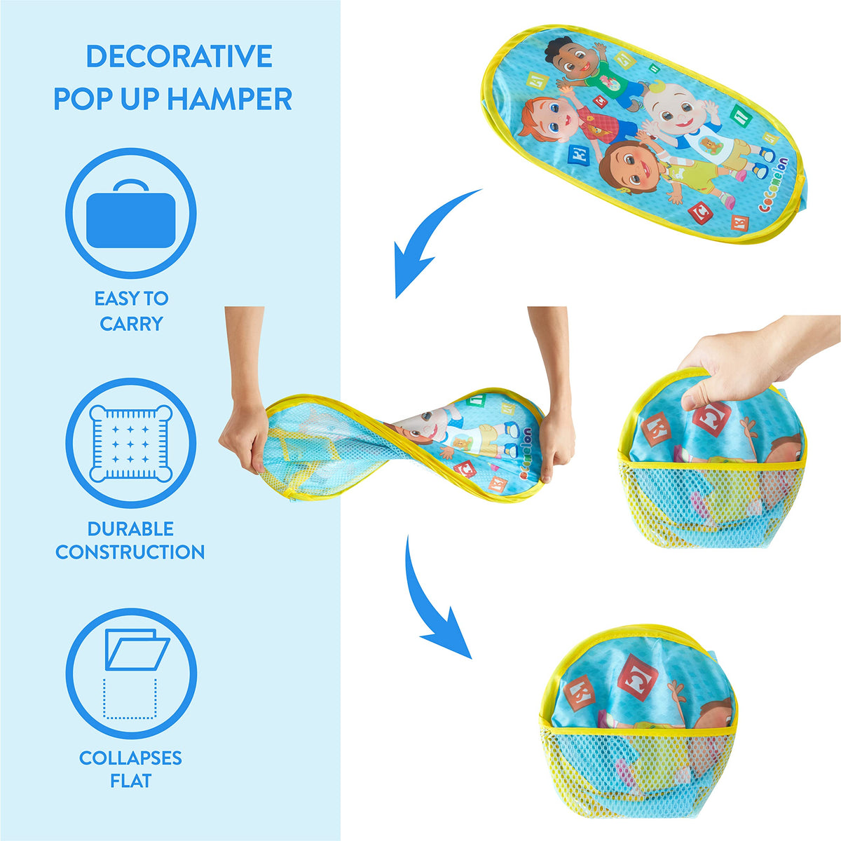 Cocomelon Printed Pop-UP Storage Box for Children, Versatile & Portable