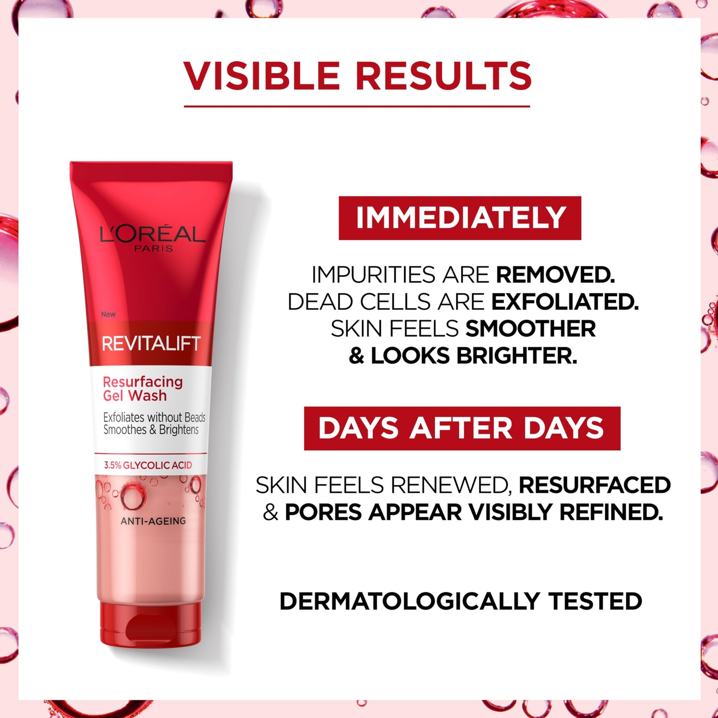 L'Oreal Paris Glycolic Acid Cleanser 150ml Revitalift Resurfacing Gel
