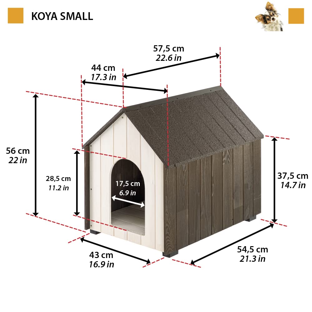 Ferplast KOYA FSC Wooden Dog House - S, 44 x 57.5 x 56 cm