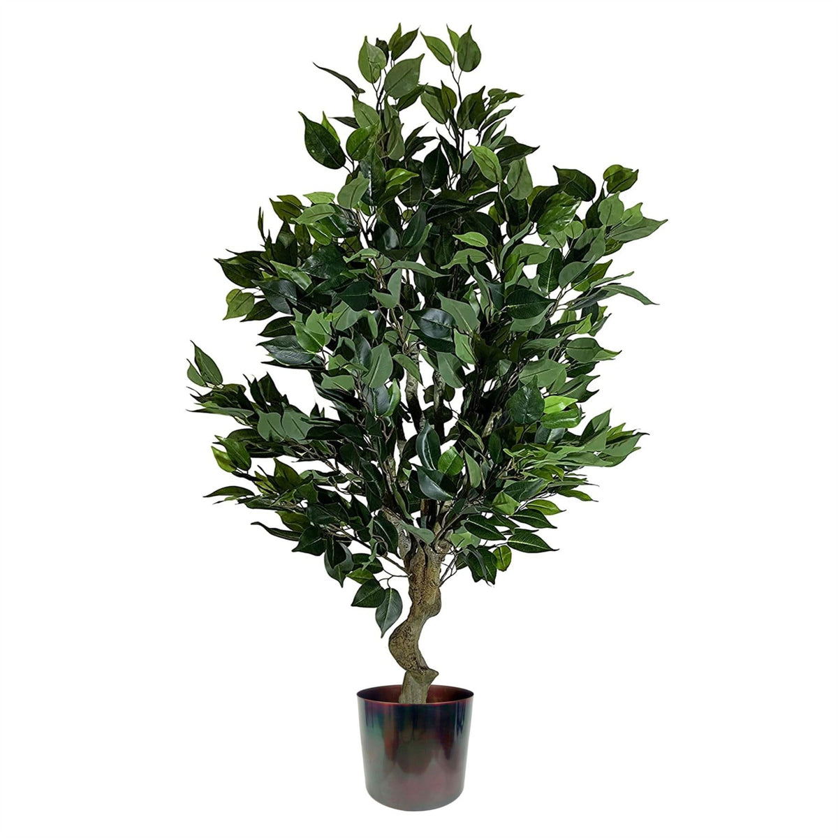 Leaf 100cm Realistic Artificial Ficus Tree with Metal Planter