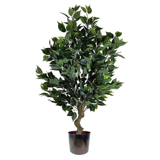 Leaf 100cm Realistic Artificial Ficus Tree with Metal Planter